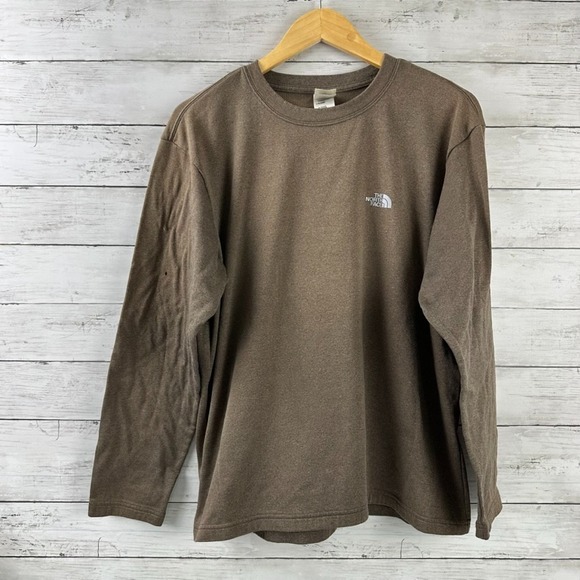 VTG‎ The North Face Long Sleeve T-Shirt Tee Brown Base layer Mens Medium 2003 - Picture 1 of 14